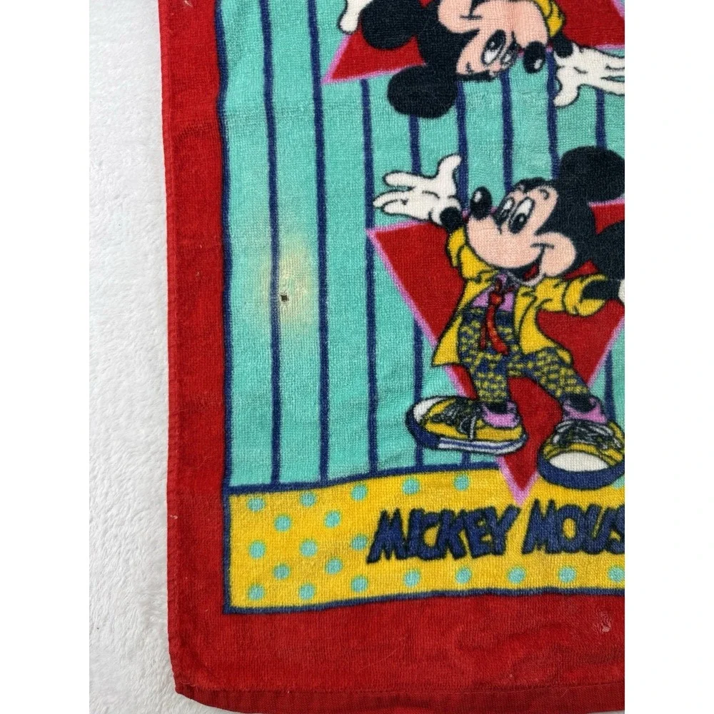 Vintage‎ Mickey Mouse Disney Bath Towel Set Franco Hand Towel & Wash Rag 6 Piece